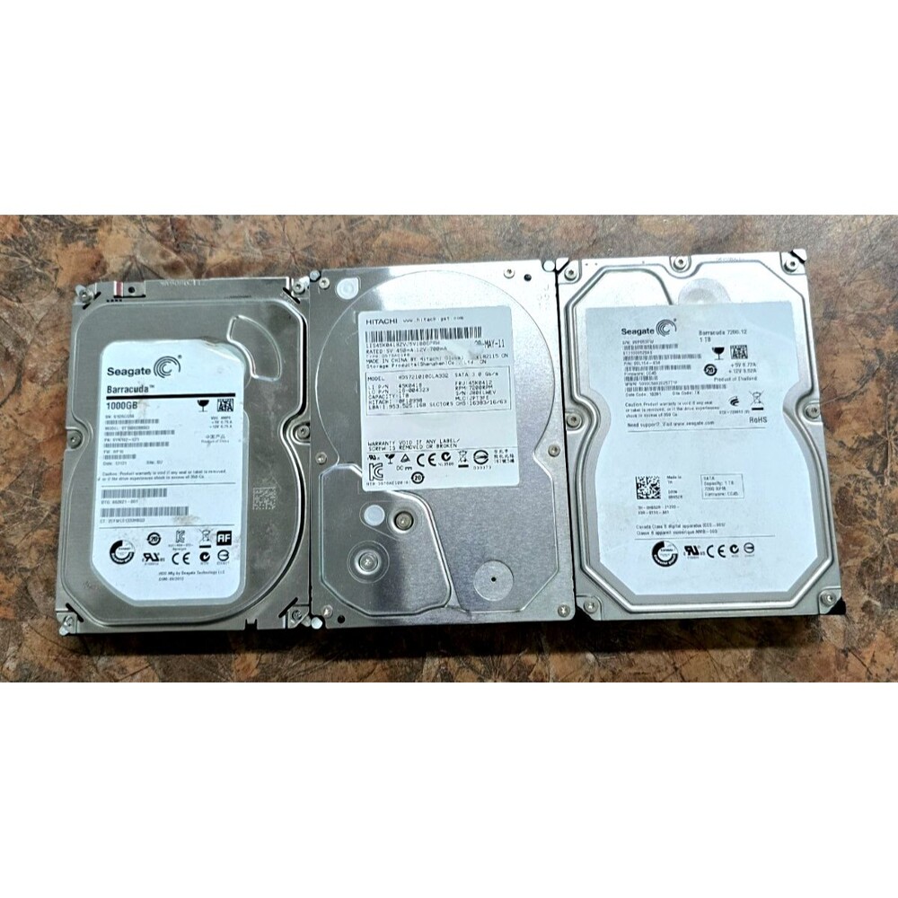 Lot Of (3) 1Tb Hard Drives Untested